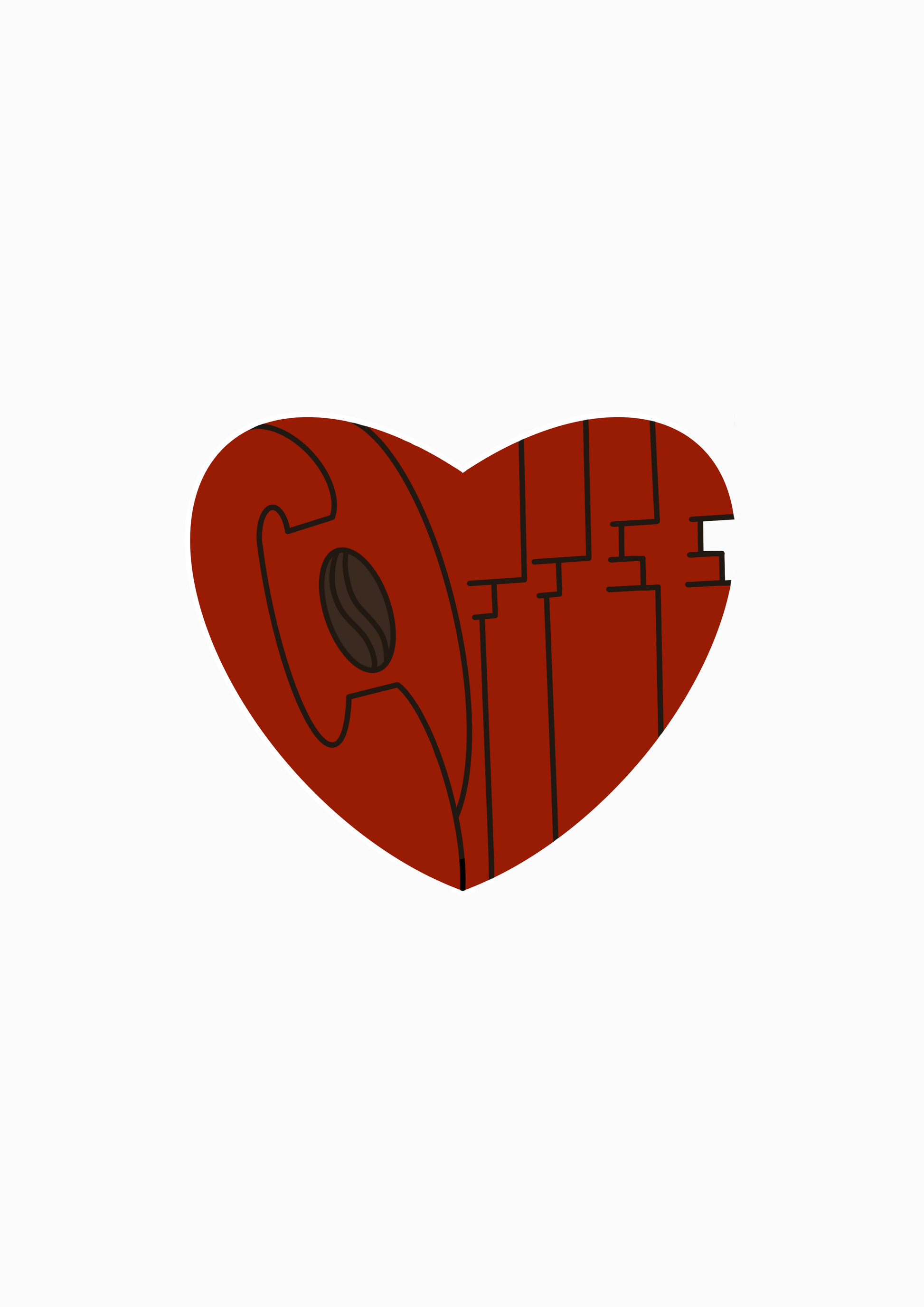 Heart-shaped logo with 'Coffee' text